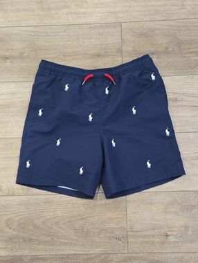 NWOT Polo by Ralph Lauren Kid's Navy Swim Embroidered Trunks-Ralphcore